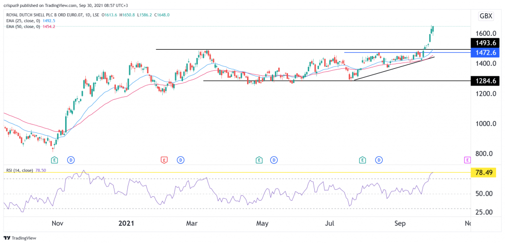 Shell share price