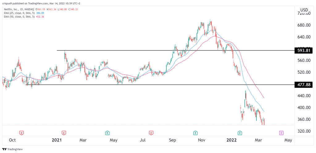 Netflix stock price