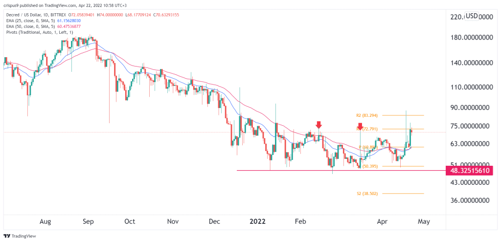 DEcred price