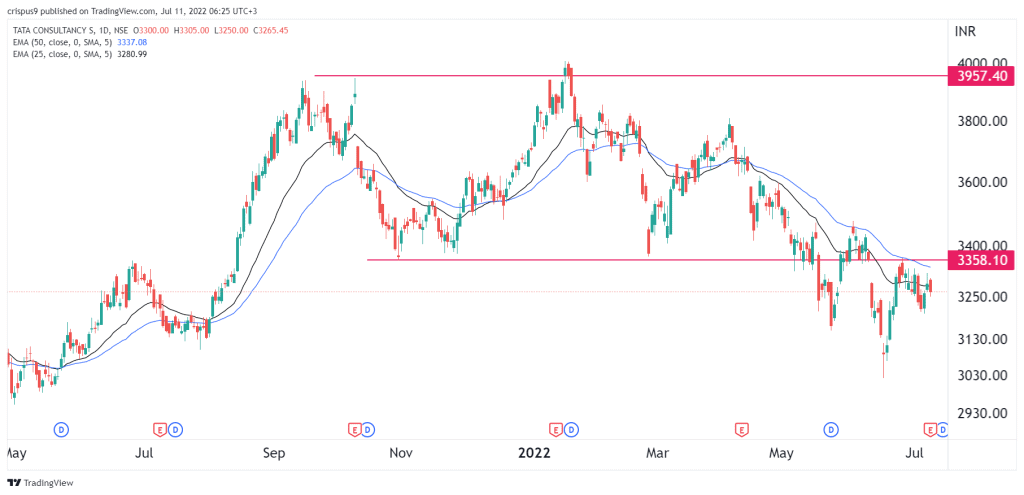 TCS share price