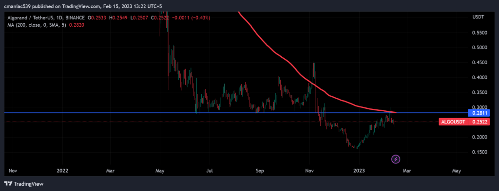 ALGO USD daily chart