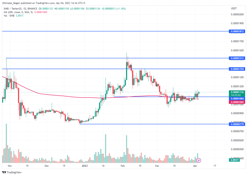 Shiba Inu coin price chart