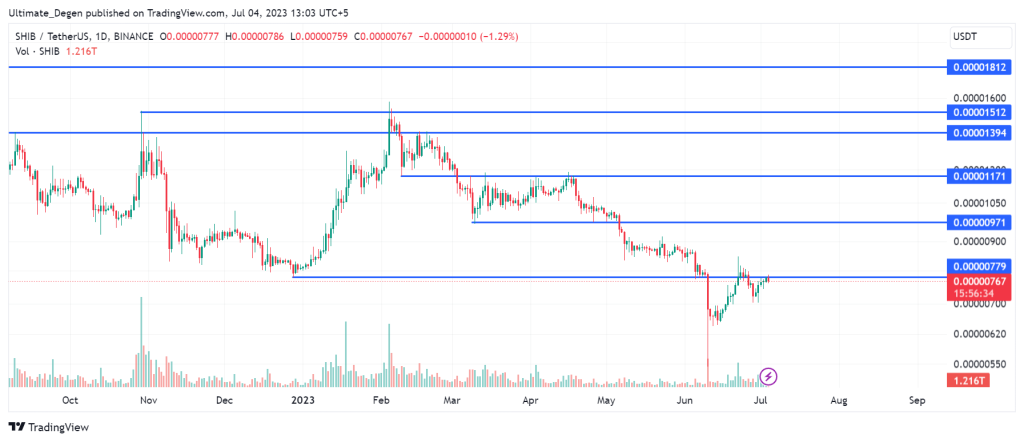 Shiba Inu Coin price daily chart